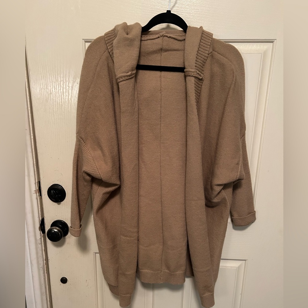 NEW brown long hooded sweater